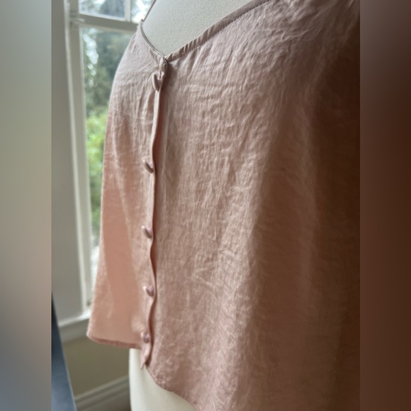 Midnight Bakery Luxe Pink Mock Button Down Camisole Valentine’s Day - Picture 1 of 7